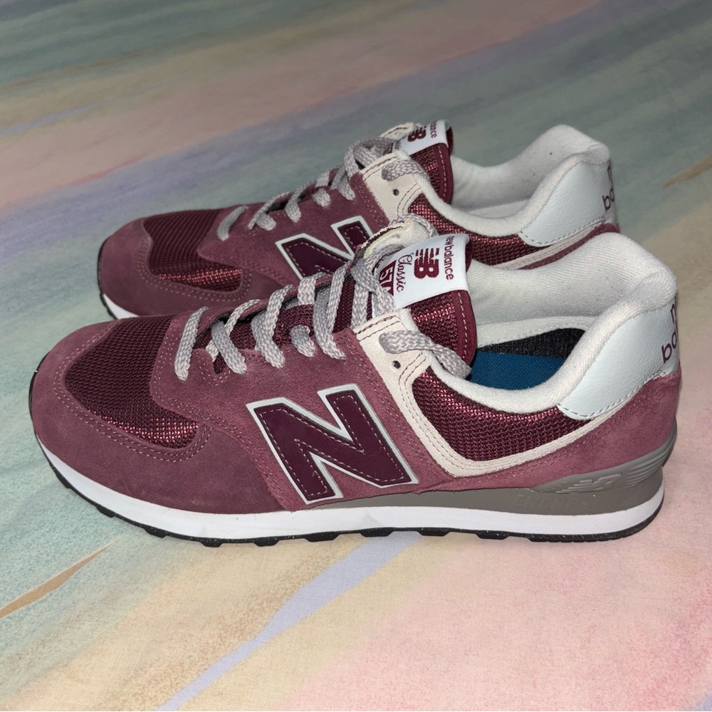 New Balance Burgundy and Gray Athletic Shoes